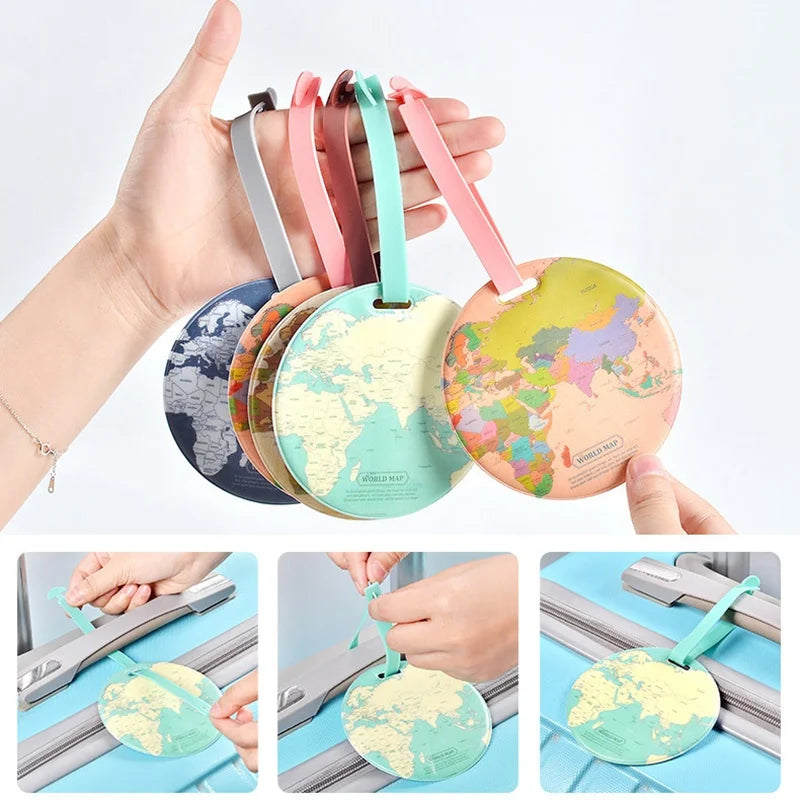 Fashion Map Luggage Tag Silica Gel Suitcase ID