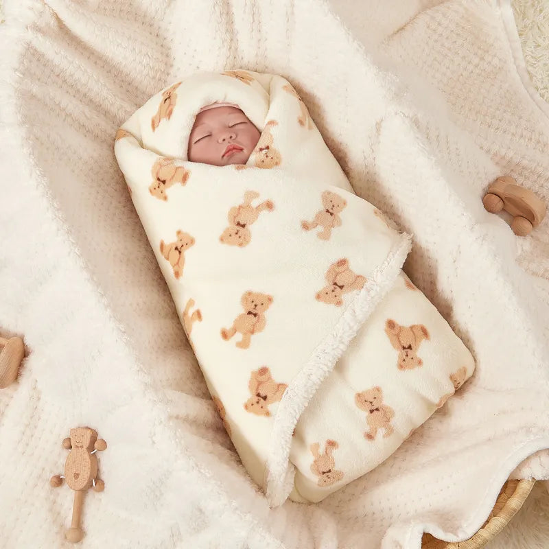 Winter Baby Blanket Fleece Warm Quilt Newborn Bedding