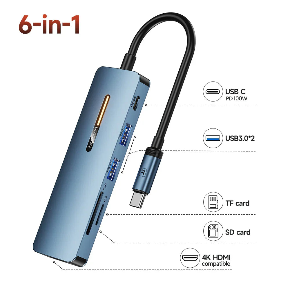 Toocki USB 3.0 HUB Type C To HDMI-Compatible