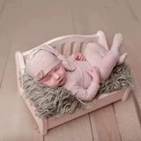 Hot Newborn Photography Props Wooden Bed Chair Photoshoot