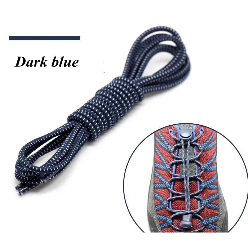 1 Pair 22 Colors Elastic Shoelaces Round Locking