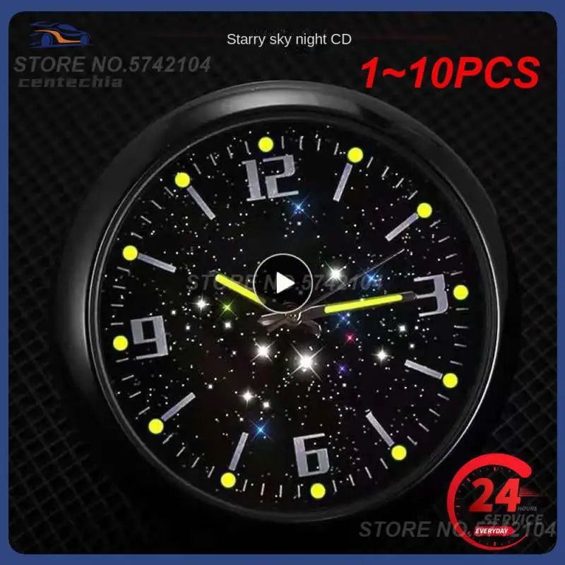 1-10PCS Luminous Mini Digital Car Clock – Quartz Timepieces