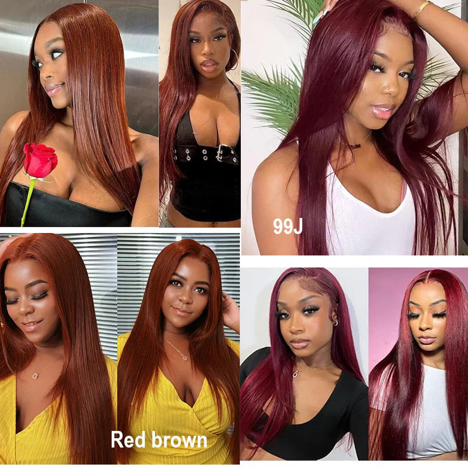 99J Straight Bundles With Closure Reddish Brown Straight