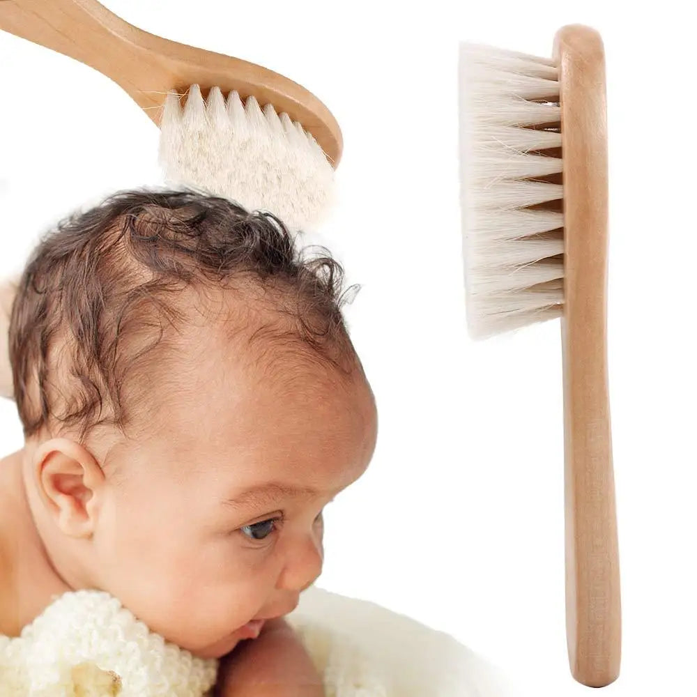 Baby Care Pure Natural Wool Baby Wooden Brush