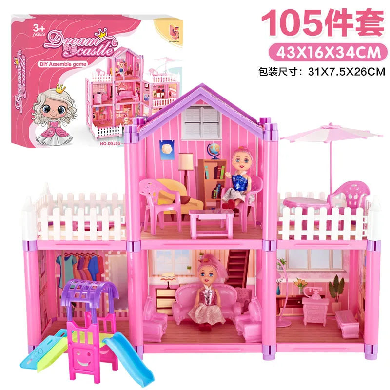 Kids Toy Simulation Doll House Villa Set Pretend