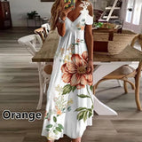 Plus Size Women Floral Print Maxi Dress Boho