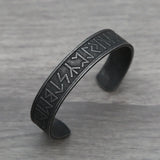 Black Stainless Steel Viking Rune Bracelets For Men