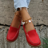 Casual Women's Shoes Women Design White Red Loafers
