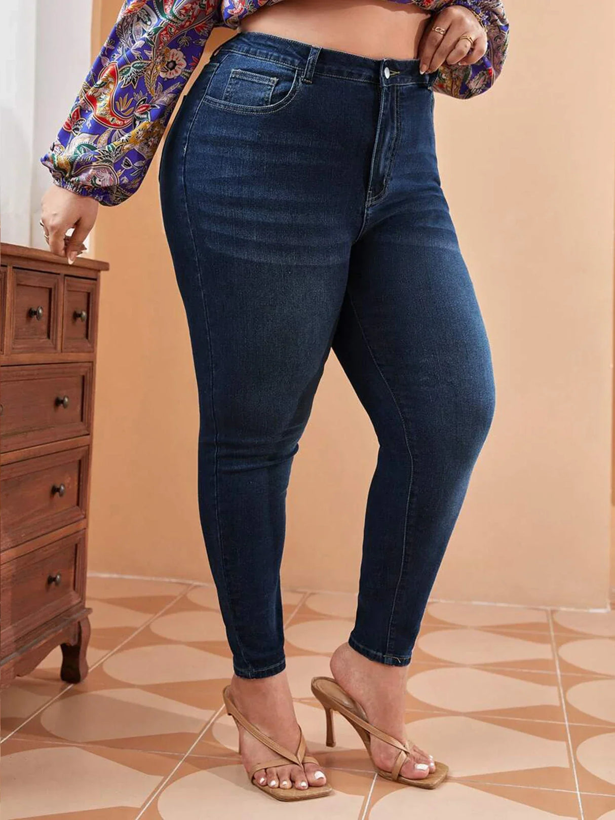 Plus Size Skinny Jeans For Women High Waist