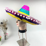 Colorful Straw Hats Mexican Style Outdoor Sun Protection