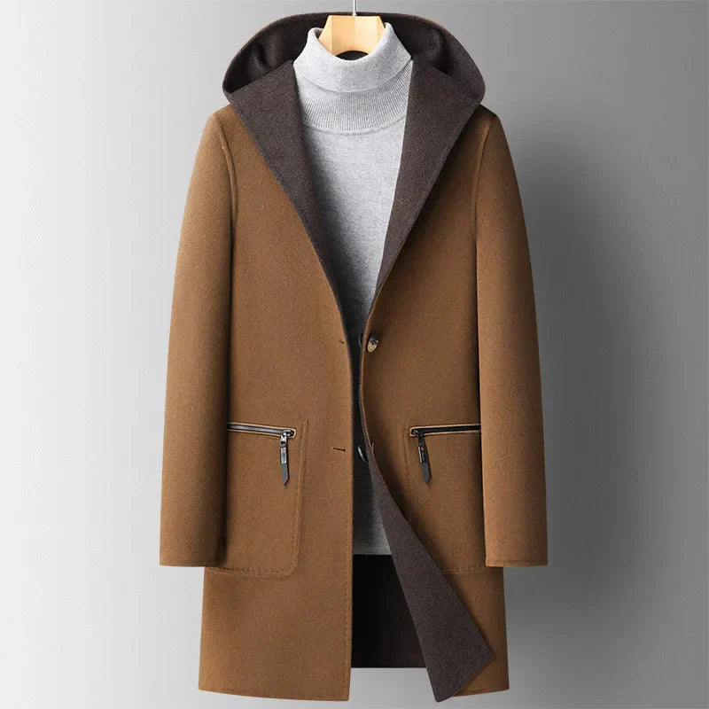 Luxury Top Quality Double-sided Wool Trench Coat For