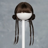 30cm Doll Wig Bangs Ponytail Curly Soft Mohair