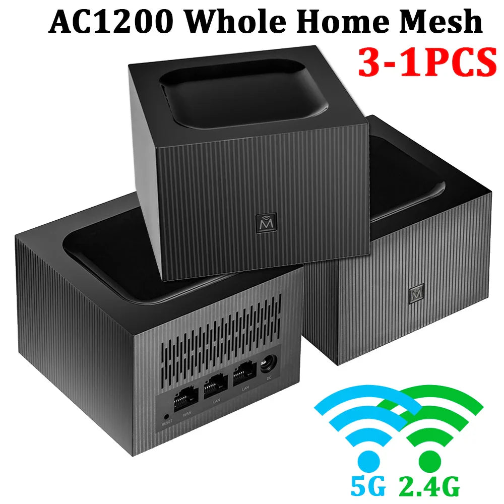 3-1PCS Mesh Router AC1200 Dual Band 2.4G 5Ghz