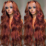 34 Inch Reddish Brown Body Wave Lace Front