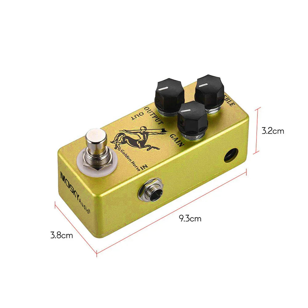 MOSKY Classic Golden/Silver Effect Pedal Overdrive/Boost Horse Electric