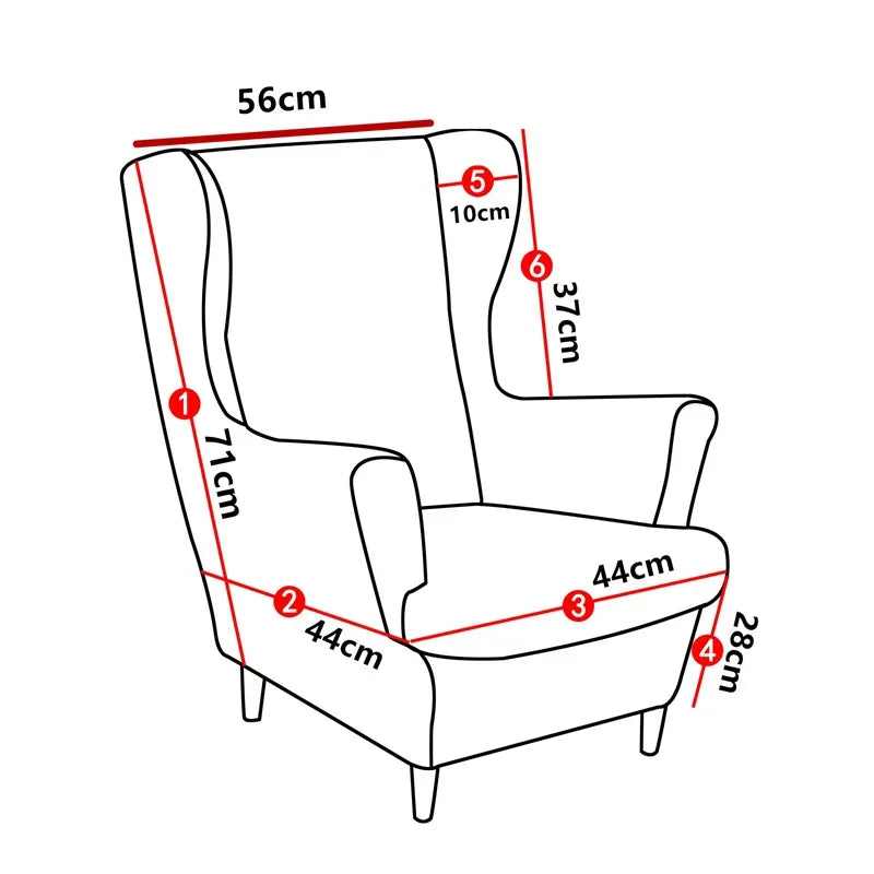 Floral Printed Wing Chair Cover All-inclusive Wingback Armchair
