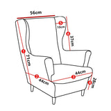 Floral Printed Wing Chair Cover All-inclusive Wingback Armchair