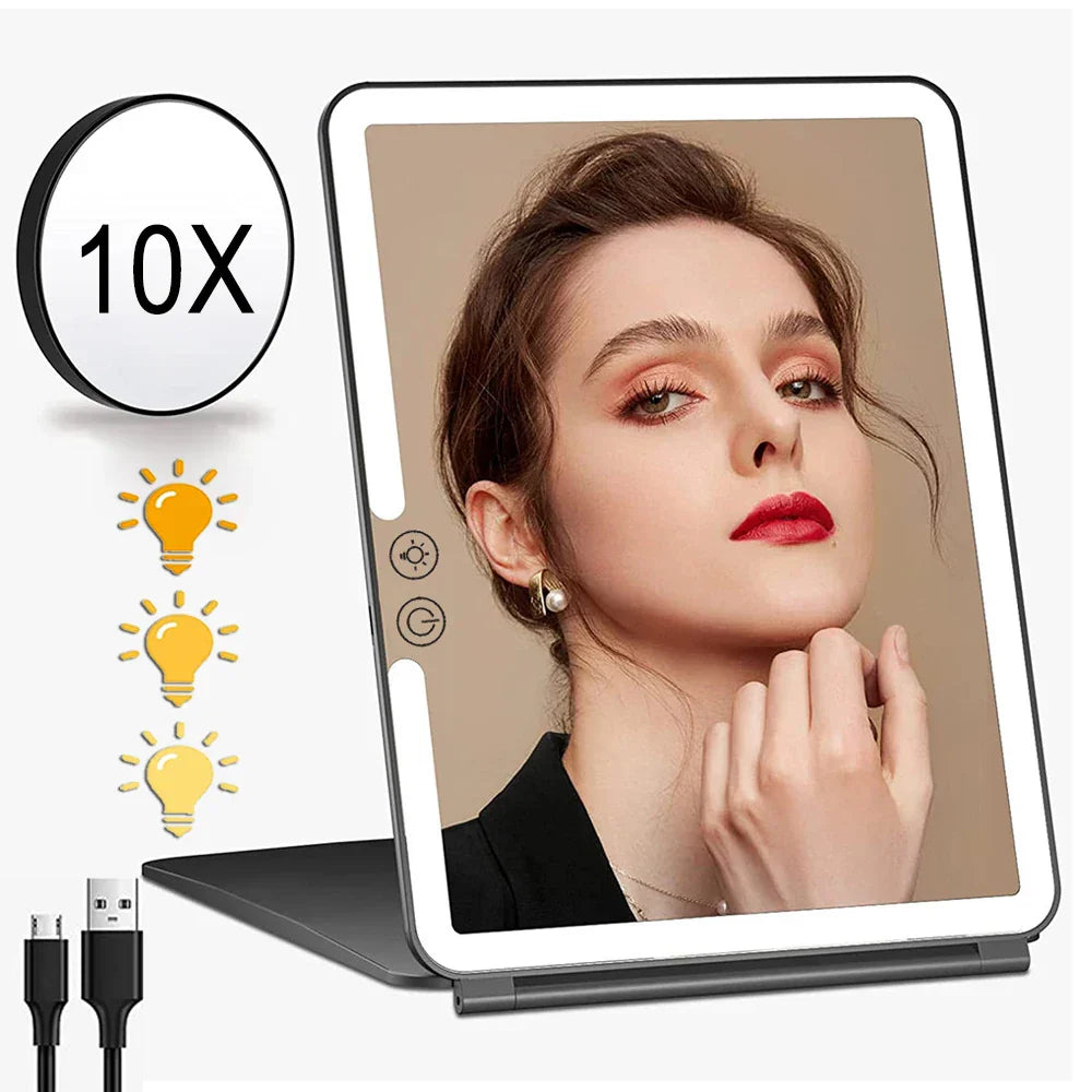 Led Make Up Mirror With Light Tool Portable