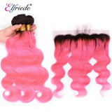 Elfriede T1BPink Body Wave Ombre Colored Hair Bundles
