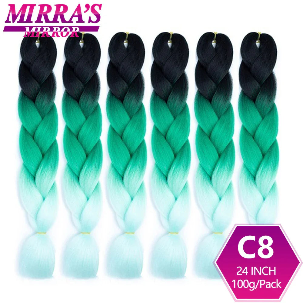 Synthetic Jumbo Braids Hair Omber Braiding Hair Extensions for Women Yaki Texture Black Blue Fake Hair Mirra’s Mirror