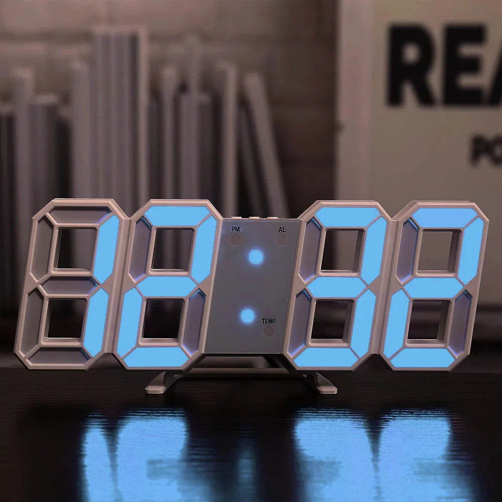 Smart 3d Digital Alarm Clock Wall Clocks Home