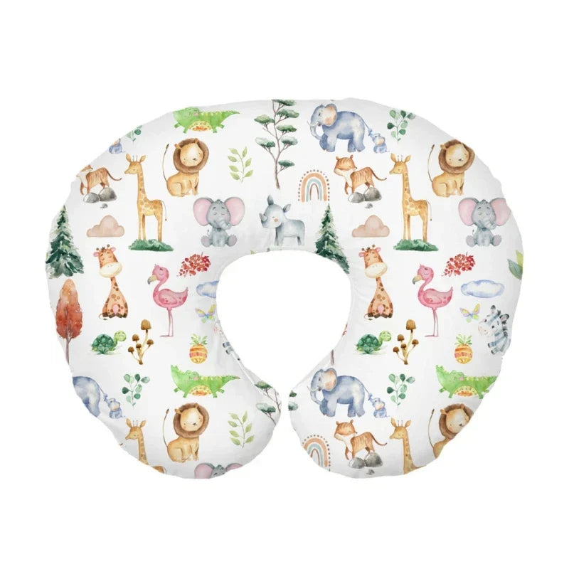 Soft Breathable Ushaped Nursing Pillow Cover Cartoon Print