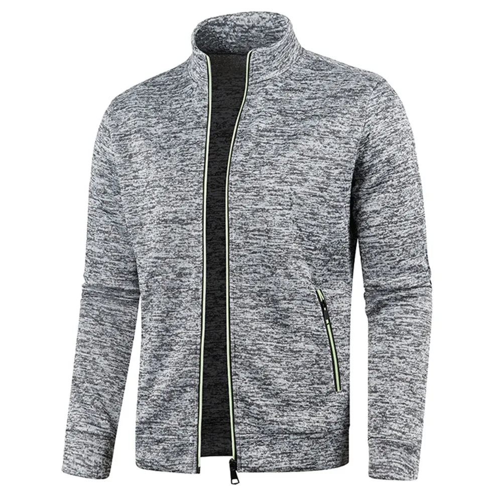 New Men's Thicken Jacket Casual Zipper Stand Collar