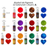 24Colors 10ml Alcohol Ink Set for AB Epoxy
