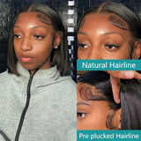 13x6 Straight Lace Frontal Bob Wig Pre Plucked