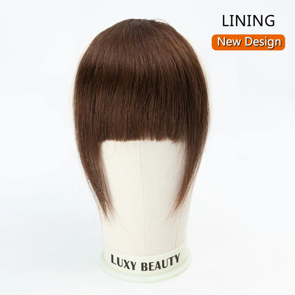 Human Hair Bangs 3 Clips 3D Blunt Cut