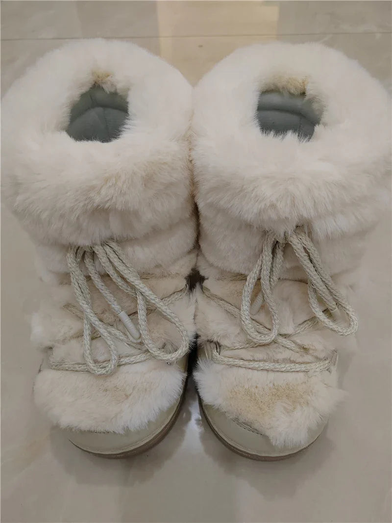 2024 Winter Fur Boots Snow Boots Women Ski