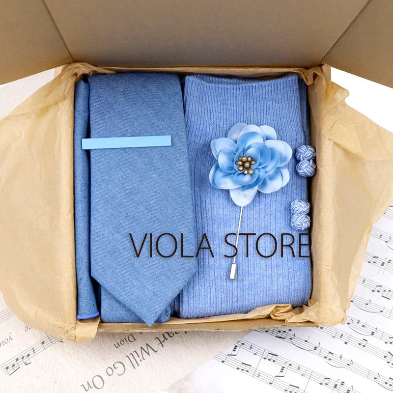 Viola Design 5PCS Gift Box Solid Cotton Sock