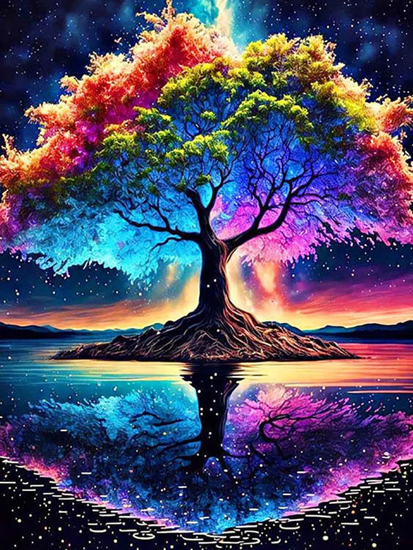 Colorful Trees And The Moon Personality DIY Full