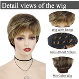 GNIMEGIL Synthetic Short Pixie Cut Wig Women Natural