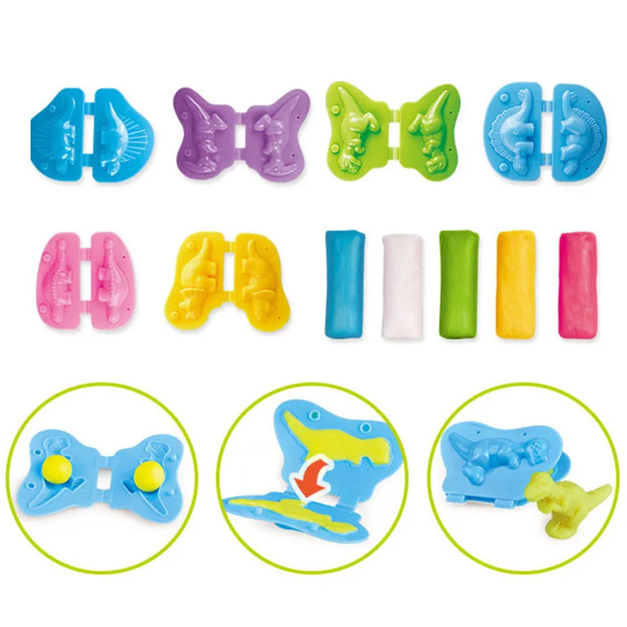 Playdough Dinosaur World Play Dough Set Plasticine Mold