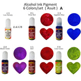 24Colors 10ml Alcohol Ink Set for AB Epoxy