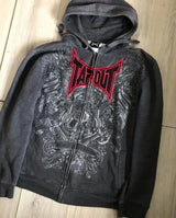 Gothic Skull Pattern Zip Up Hoodies Men Y2K