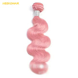 Light Pink Colored Bundles With 13x4 Frontal Weave