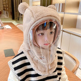 New Winter Children Hats Necks One-piece Windshield Headgear