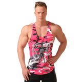 Men Bodybuilding Tank Tops Camouflage Sleeveless Shirt Gym