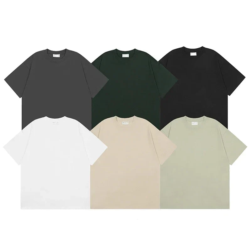 Summer 2024 Men Plain T-Shirt Streetwear 100 Cotton