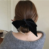 New Vintage Velvet Bow Scrunchie Rabbit Knot Hair