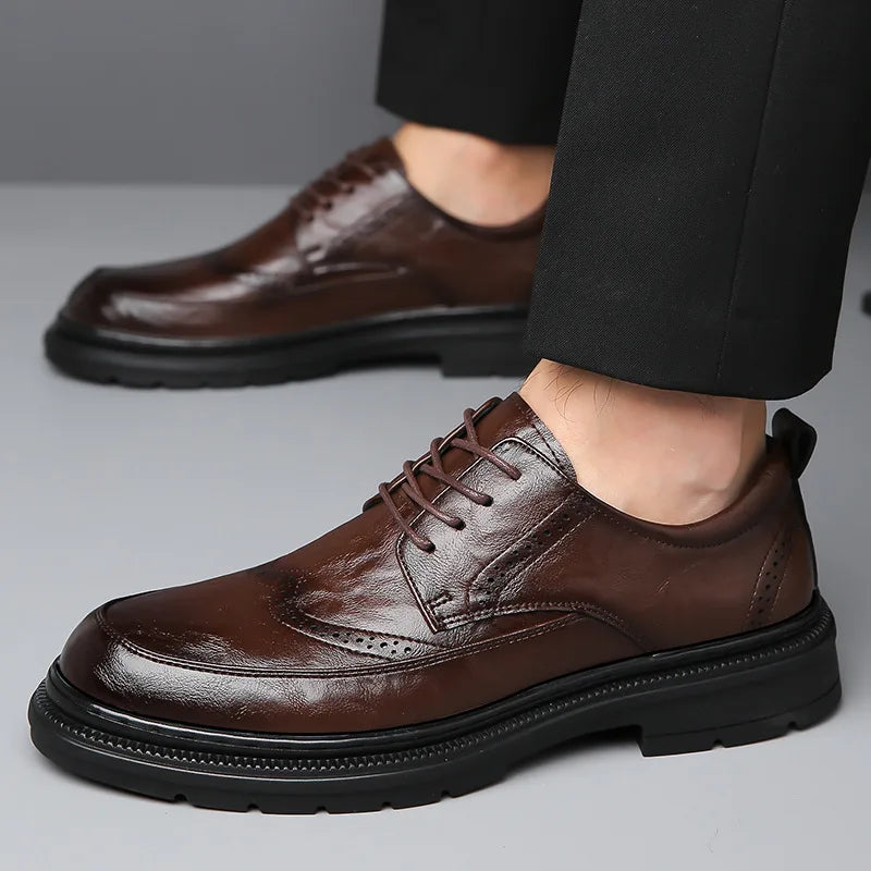 Men Shoes Brands 2023 Spring Oxford Business Leather Soft Casual Breathable Men's Loafers Flats Slip-on Driving Shoe Sport Male