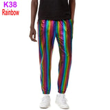 Mens Shiny Silver Metallic Jogger Sweatpants Hip Hop