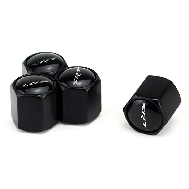 4PC Tire Valve Caps Zinc Alloy Hexagon SRT