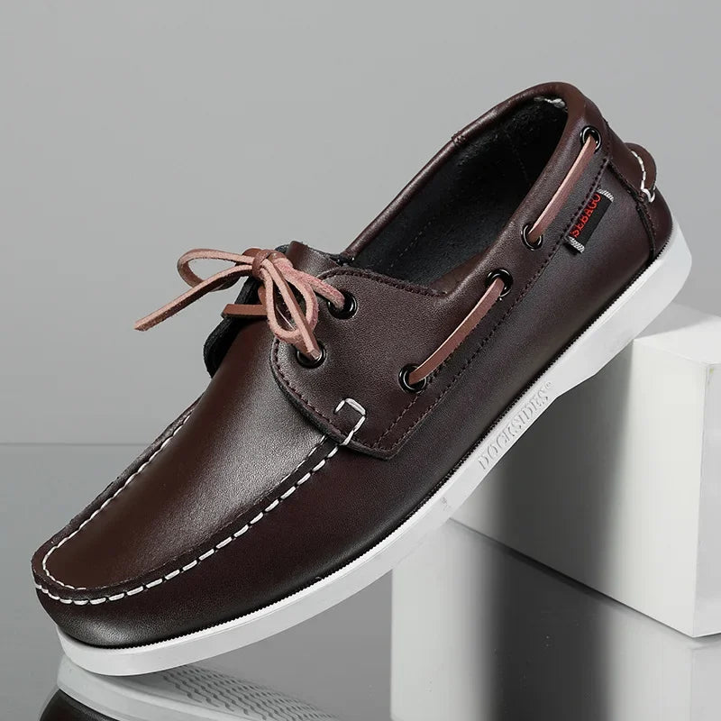 Men's Casual Authentic Suede Leather Quay Side Classic Boat Shoes Loafers Men and Women Universal Handmade Shoes of High Quality