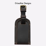 Vintage Genuine Crazy Horse Leather Luggage Tag Suitcase