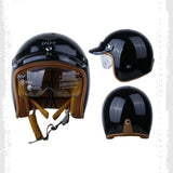 2023 Retro Open Face Motorcycle Helmet - Vintage Chopper DOT
