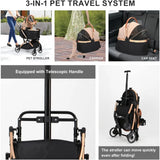 Push Button Dog Pet Stroller No-Zip With Detachable