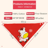 5Pcs/Set Baby Bibs Triangle Double Cotton Bandana Bibs